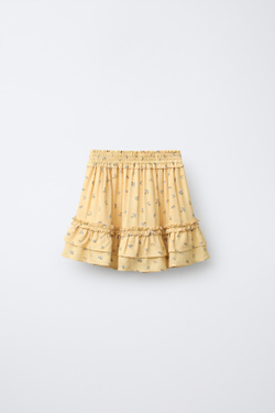 ZARA ЮБКА-ШОРТЫ С ПРИНТОМ, ЖЕЛТЫЙ
