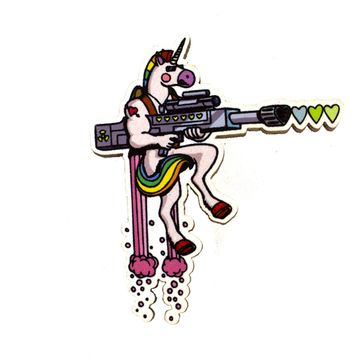 Деревянный значок. Единорог