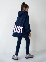 Костюм для девочки, толстовка и леггинсы, синий