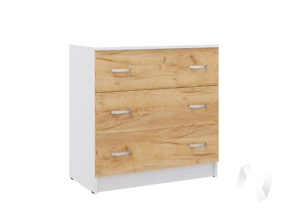 Комод Спальня Ронда (белый/дуб крафт золотой)