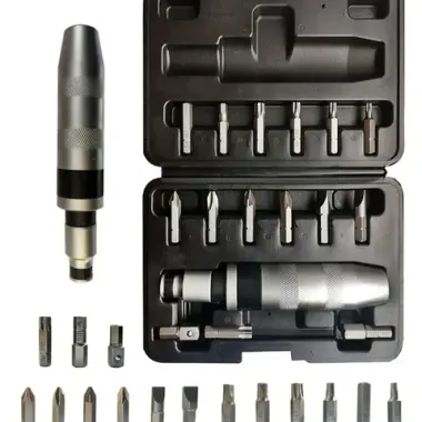 Отвертка ударная с набором бит и адаптерами,17пр.1/2''(F)х5/16''(F) 5/16''(М)x1/2''(М)(PH2,3,PZ2,3,SL9,11мм,Torx 25,30,40,45,50,Hex 6,8,10ммх36мм)в ке Partner PA-5171