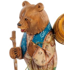 Народные промыслы РД- 65 Фигурка Медведь с корзиной (Резной) 28см