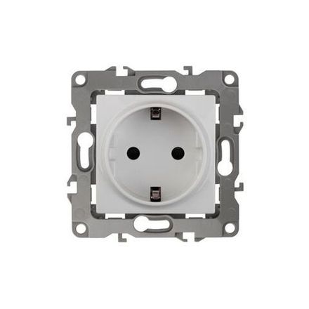 Розетка 1-м СП Эра12 12-2001-01 16А IP20 16AX 250В 2P+E Schuko без монтаж. лапок механизм бел. Эра Б0014681