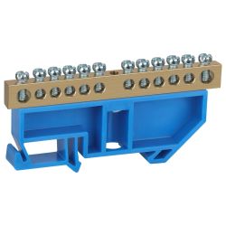 Шина ЭРА NO-222-53 N ноль на DIN-изоляторе ШНИ-8х12-12-Д-синий