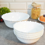 Набор салатников 5 предметов (700мл 18см 4шт, 1200мл 23см 1шт) "Безе" стеклокерамика, Jewel