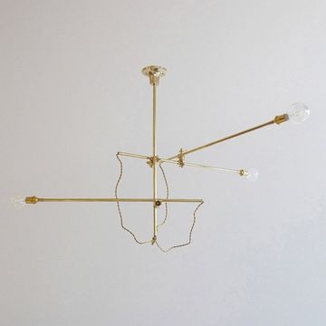 светильник лофт Workstead Industrial Multi Arm Chandelier - Gold Brass