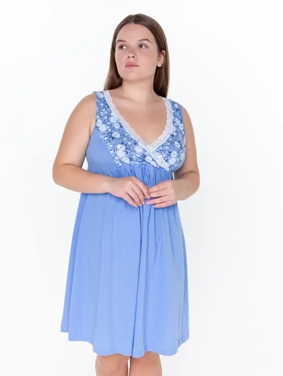 Ночная сорочка женская, цвет голубой, размер 46