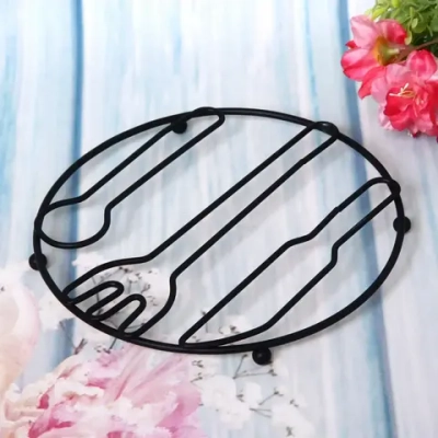 Подставка под горячее металлическая «Brownie» 20см вилка черная