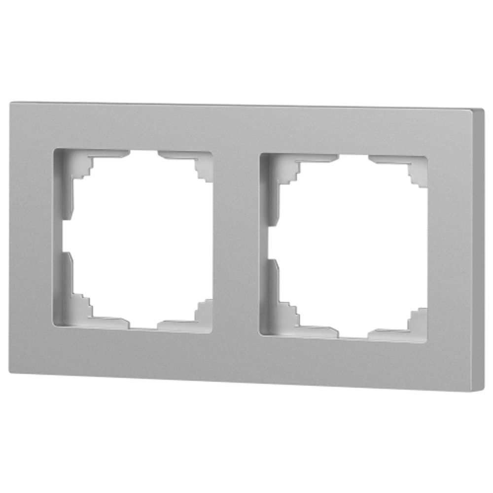 Рамка для розеток и выключателей Intro Accent 6-502-03 на 2 поста, СУ, алюминий