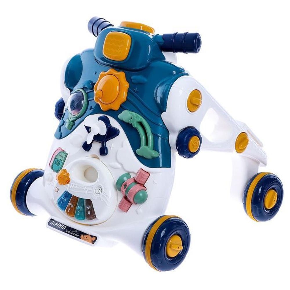 6847617 Каталка-ходунок «Первый транспорт», звуковые и световые эффекты, цвет синий