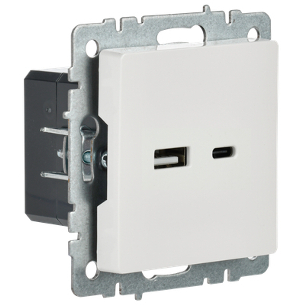 BRITE Розетка USB A+C 18Вт РЮ11-1-БрБ белый IEK