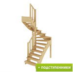 Лестница на второй этаж К-003м/3 Левая с подступенками