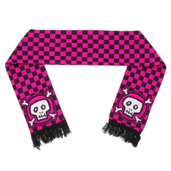 Шарф клетка черно-розовая с черепом (1950)