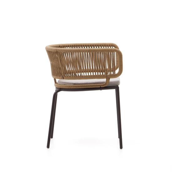 Стул Nadin из бежевого шнура с ножками из оцинкованной стали