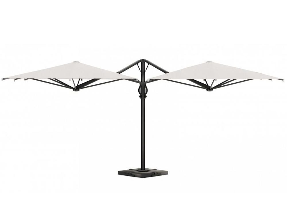 Зонт профессиональный двухкупольный 2.9х6.3 м Scolaro Galaxia Dual T Carbon, антрацит, слоновая кость