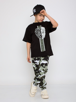 Костюм "Меридиан-1" с шелкографией, черный/камуфляж, р.128, (Ивашка)