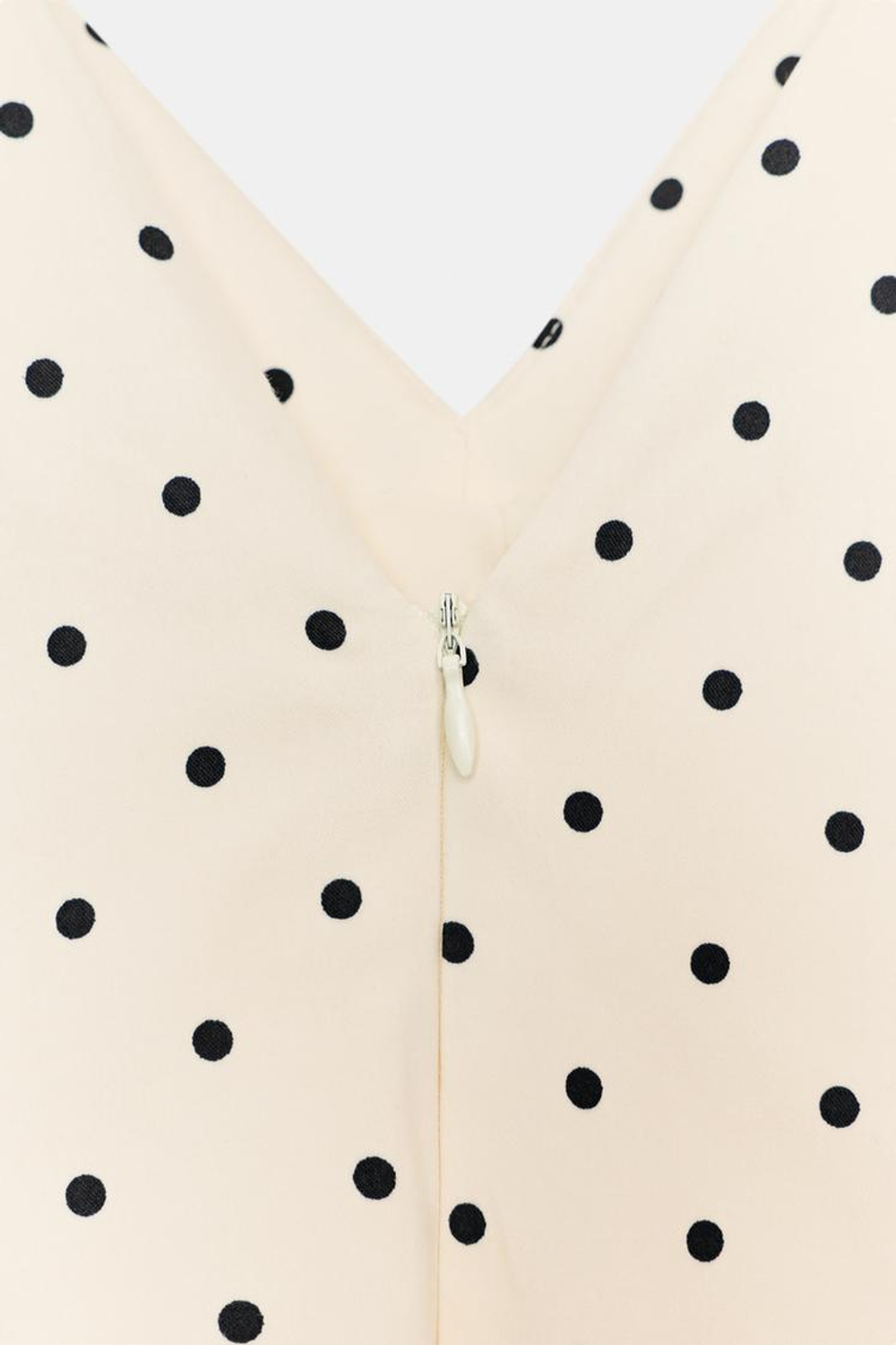 ZARA КОРОТКИЙ КОМБИНЕЗОН В ГОРОШЕК, ЭКРЮ/ЧЕРНЫЙ