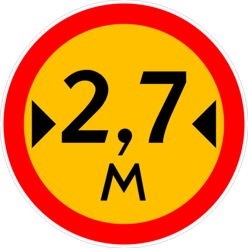 Знак Ограничение ширины (Временный) 3.14