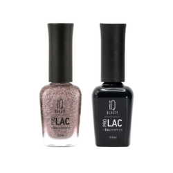 IQ BEAUTY Лак для ногтей профессиональный укрепляющий с биокерамикой #127, 12.5 мл светлая бронза с эффектом жатой фольги, плотный