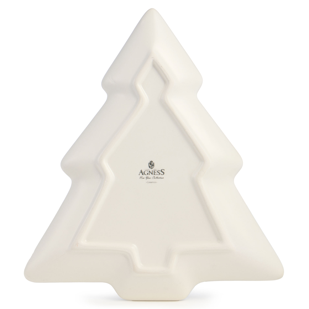 Тарелка в форме елки Agness "С новым годом!" 23х20.2х2.2см