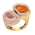 Кольцо с Морганитом, Спессартином и Бриллиантами, R0030-85/1