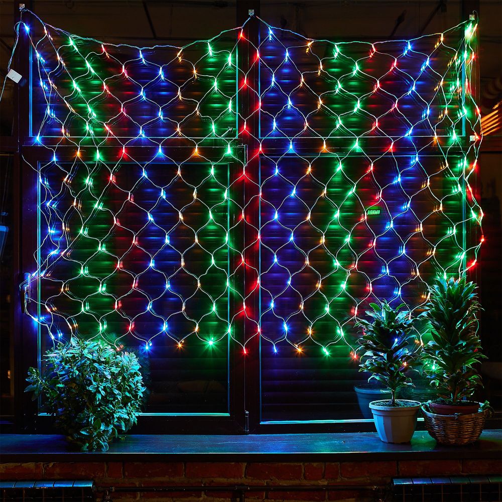 ULD-N2520-240-DTA MULTI IP20 Сетка светодиодная с контроллером. 240 светодиодов. 2.5х2 м. разноцветная. IP20. провод прозрачный