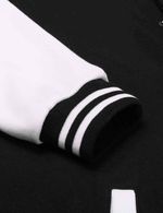 Бомбер черный с белым рукав фото