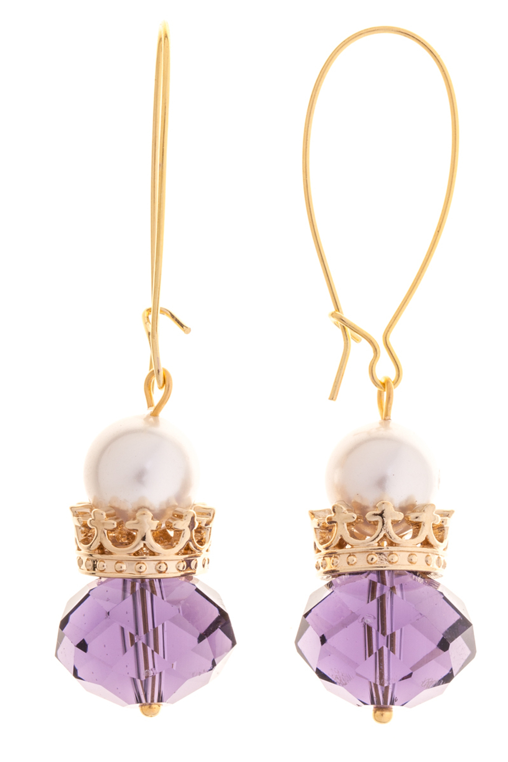 "Бандолина" серьги в золотом покрытии из коллекции "Дракула" от Jenavi с французским замком