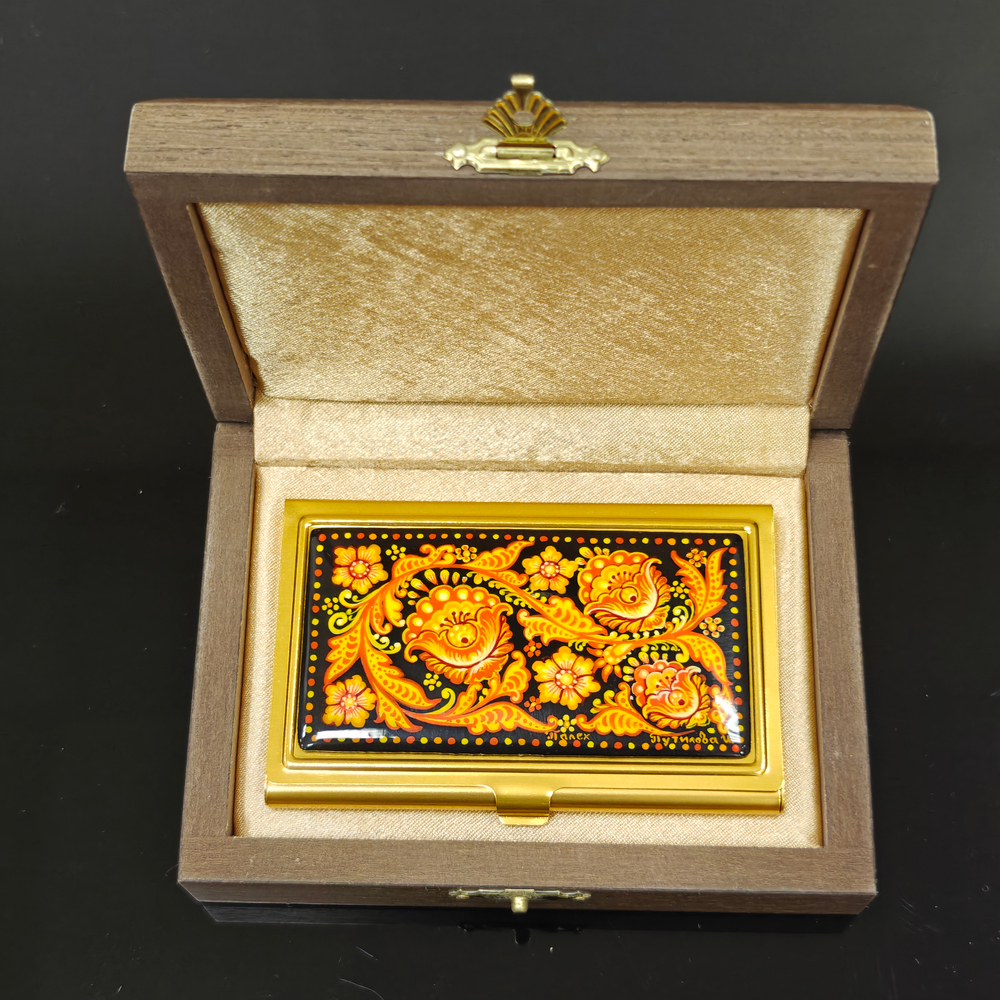 Визитница "Русские узоры" (роспись Палех)