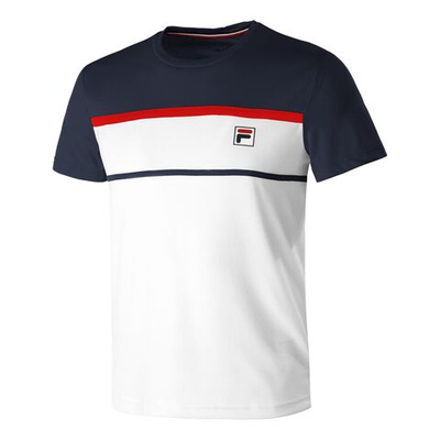 Мужское теннисное поло Fila Steve T-Shirt Men - White, Dark Blue