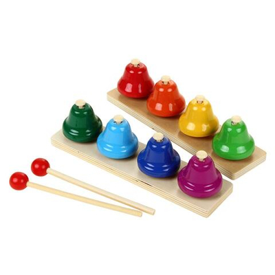 Металлофон деревянный с колокольчиками, коробка C-41630