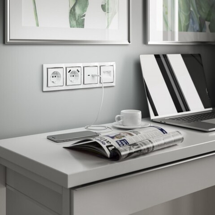 Розетка двойная Ethernet RJ-45 (белый)