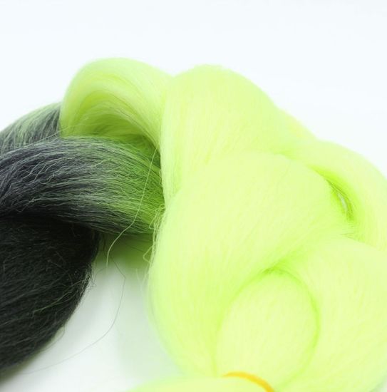 Канекалон 2-цветный 100гр 130см B12 черно желтый неон