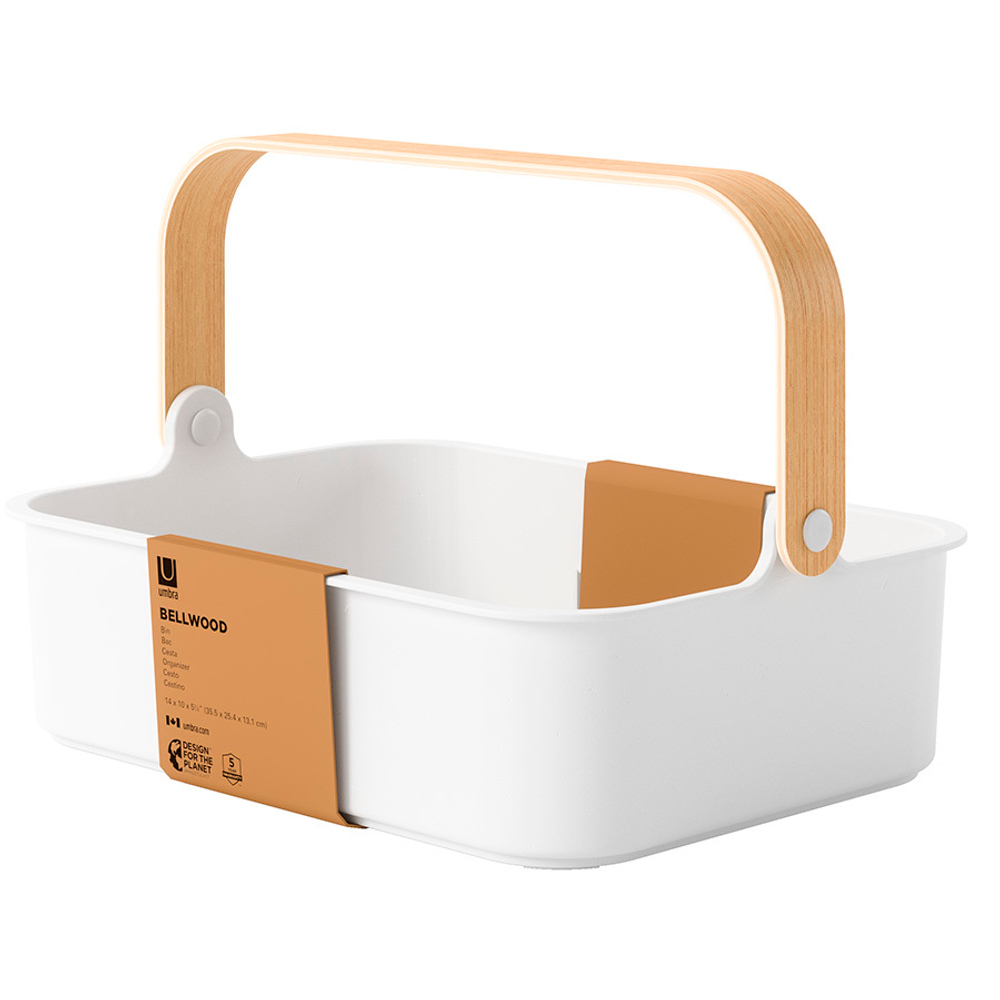 Органайзер bellwood, 35х13 см, белый/натуральное дерево