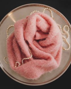 Шарф из альпака розовый