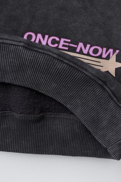 ZARA ТОЛСТОВКА С ЭФФЕКТОМ ПОТЕРТОСТИ С КАПЮШОНОМ И ТЕКСТОМ, АНТРАЦИТОВО-СЕРЫЙ