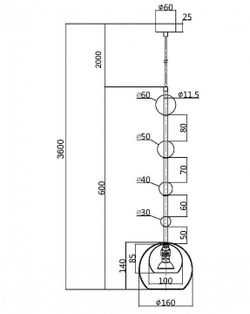 Подвесной светильник Maytoni Ros MOD227PL-01BS