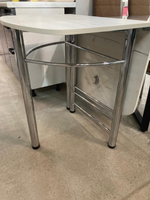 Стол разд Пристенный ЛДСП подстолье хром Ст-ца дуб крафт белый