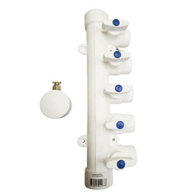 Коллектор MeerPlast 40х20 (3 вых.) с воздухоотводчиком синий