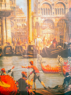 Комплект штор "Роскошная Венеция", по мотивам живописи итальянского художника Каналетто, картина «Возвращение Бучинторо к молу у Дворца дожей», около 1730 г.