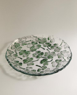 Zara Home тарелка пирожковая из стекла, цвет зелёный, 15 см