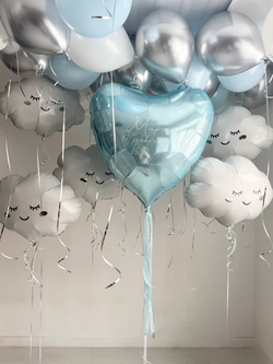 Воздушные гелиевые шары на выписку сына облака №4809