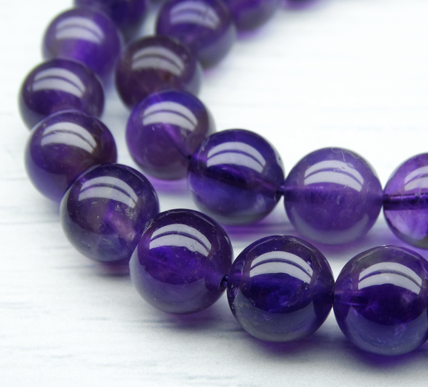 ПК096НН10 Бусины из природного камня Аметист, размер: 10 мм, 3 шт.