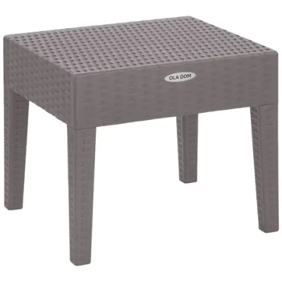 Столик журнальный квадратный RATTAN OLA DOM серый 530х450мм