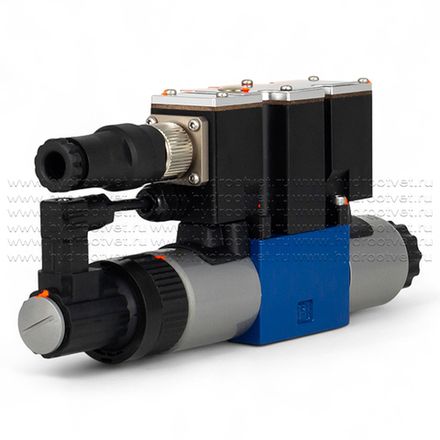 4WREE6E08-2X/G24K31/A1V - Пропорциональный распределитель с обратной связью по положению золотника со встроенным усилителем Ду6, A1 = ±10 В, номинальный расход 8 л/мин, схема E