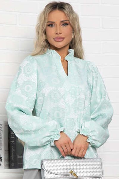 Блуза Доменика (бело-мятная) Б15017-18М LT Collection
