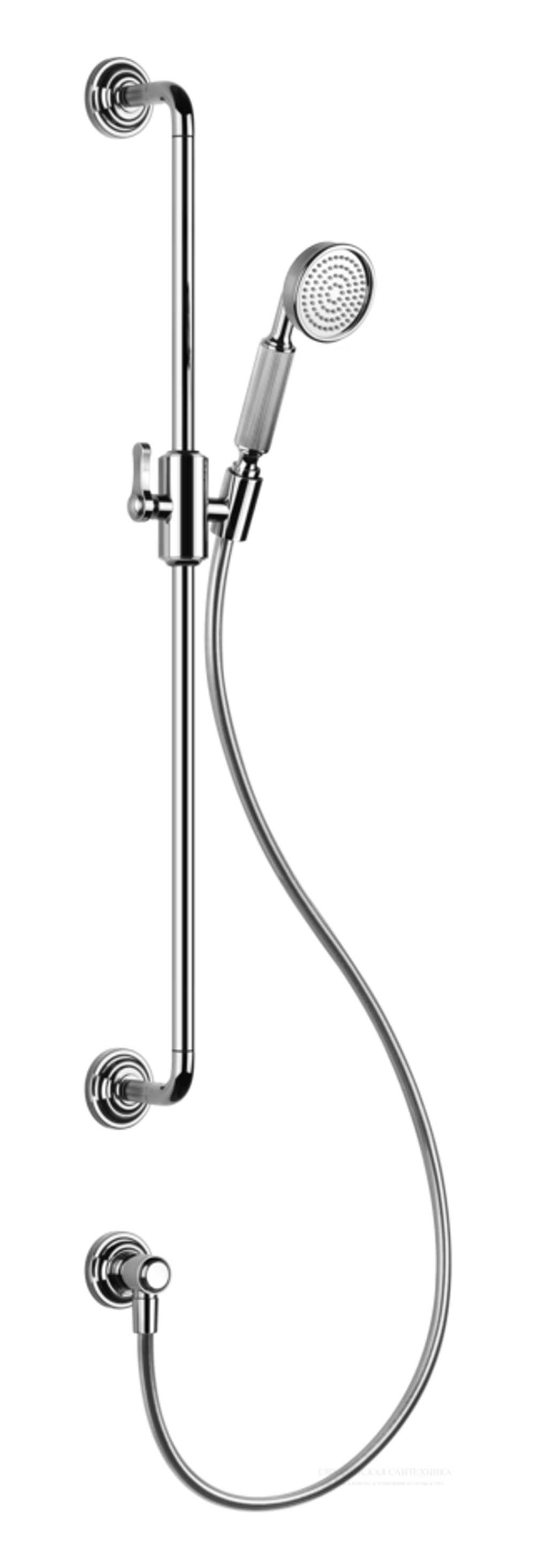 Штанга Gessi Venti20, с душевой лейкой, шлангом и выводом воды, h800 мм, цвет Chrome