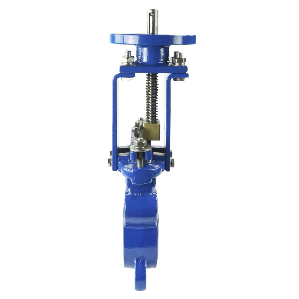 Knife gate valve Elephant GGG40-SS304-NBR-2W-ISO, body material - cast iron GGG40, knife material - stainless steel AISI 304, seal - NBR, stem only