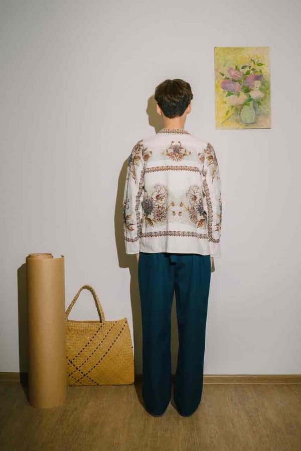 Рубашка Gray Peonies Shirt beige - фото 2