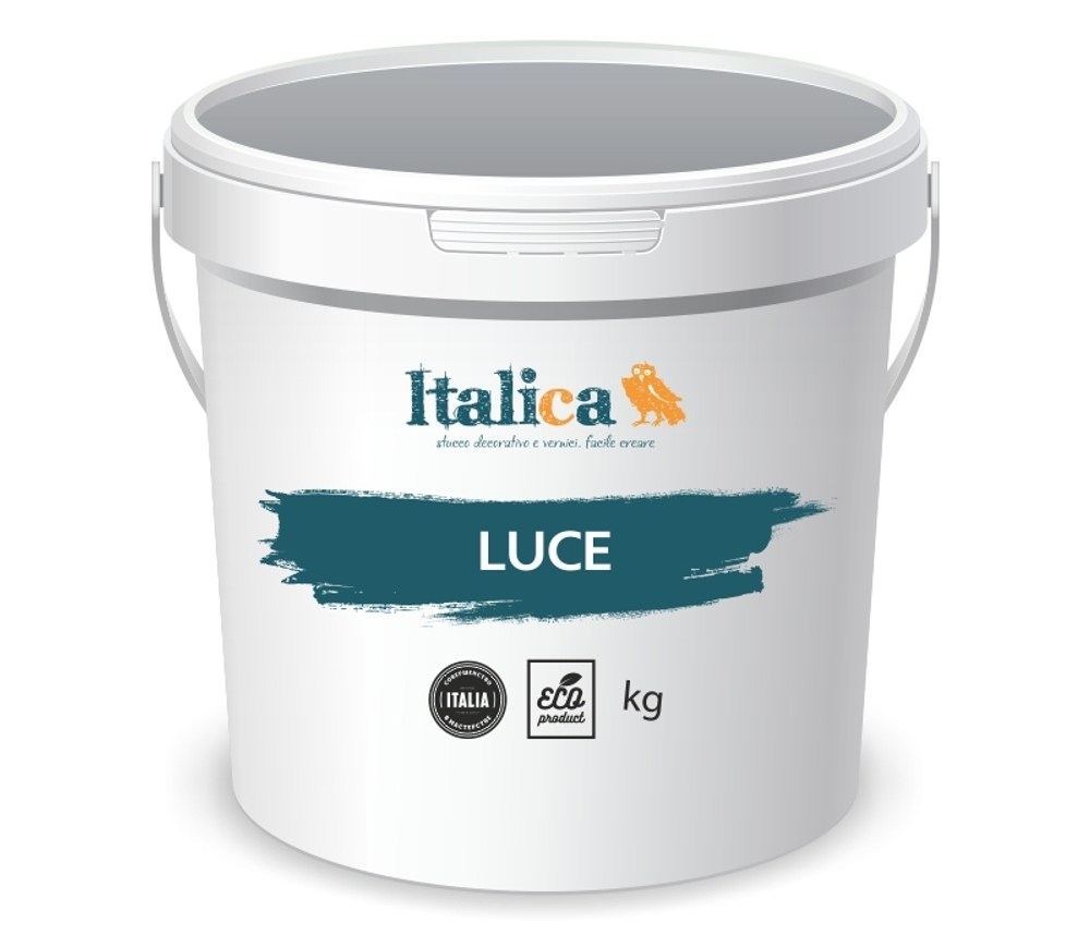ITALICA LUCE — декоративное покрытие с эффектом шелка и бархата. ведро, упаковка